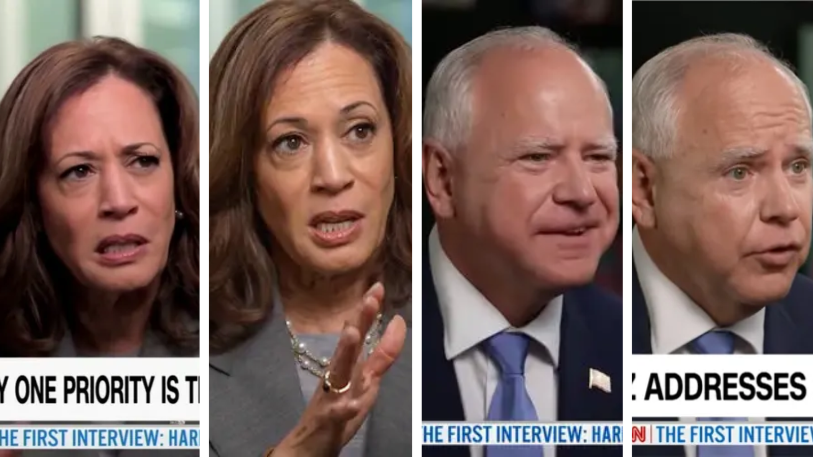 key moment from Harris/Walz CNN interview