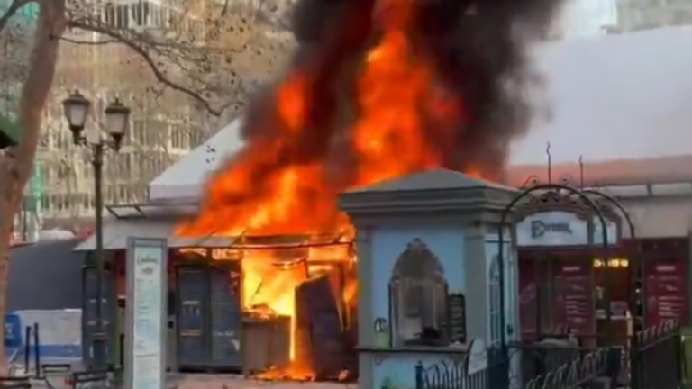 Fire erupts at Bryant Park’s