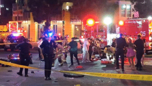 car plows through crowd East Hollywood
