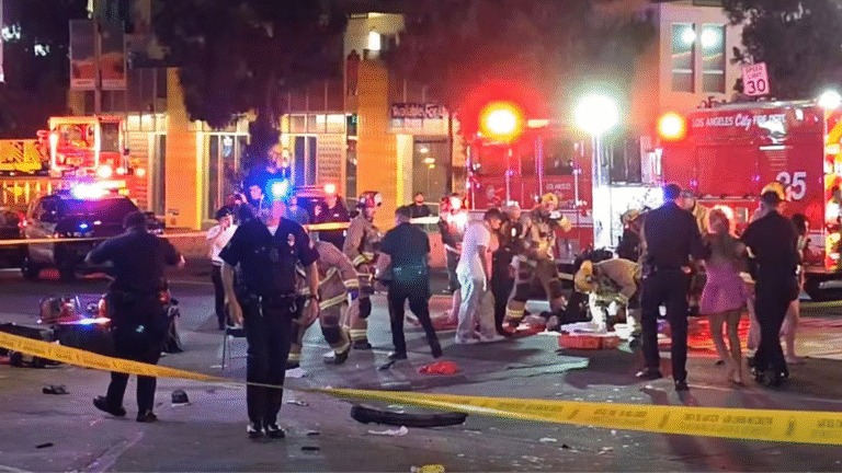 car plows through crowd East Hollywood