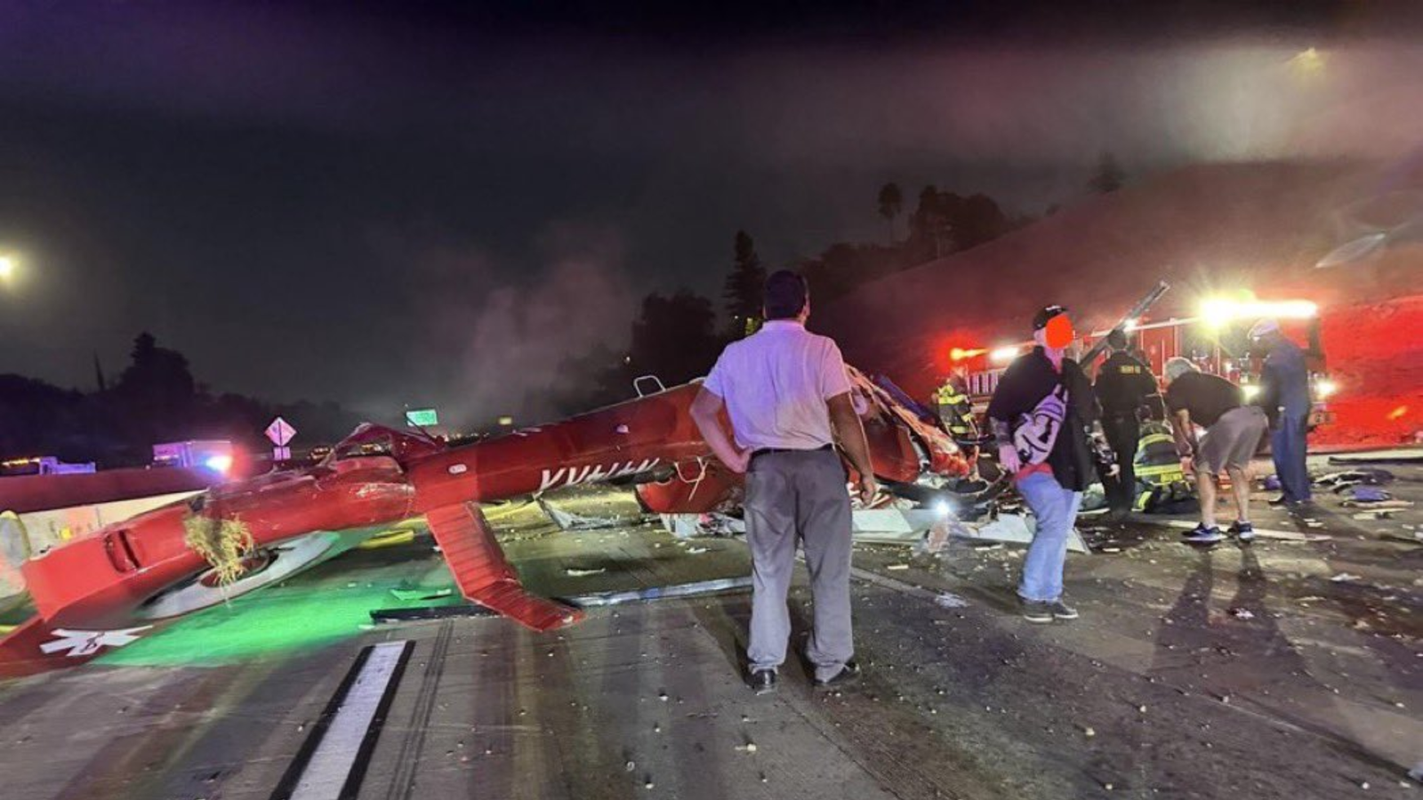 Multiple victims reported after helicopter crashed on Sacramento freeway